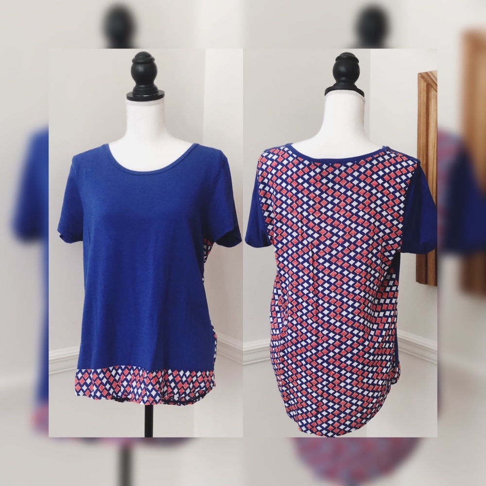 Gap orange & blue top